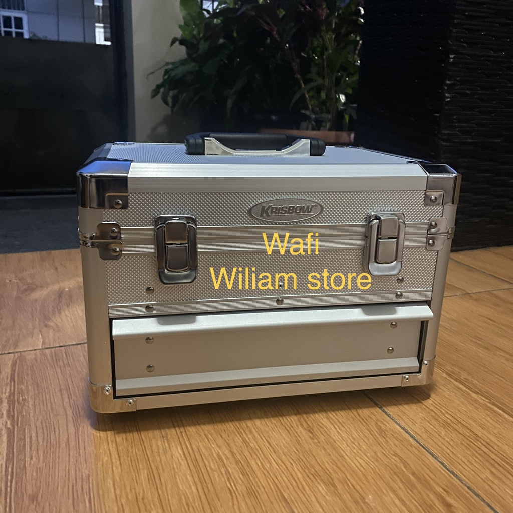 Krisbow Tool Box Kotak Alat Perkakas Toolbox Besi 30 cm Dengan Laci