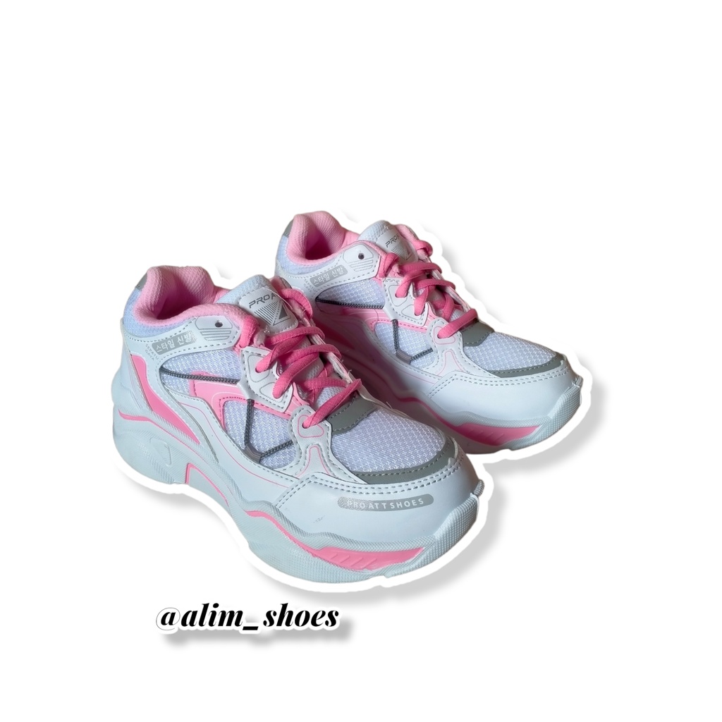 Sepatu anak cewek PRO ATT LJX 22 putih/pink size 33-36