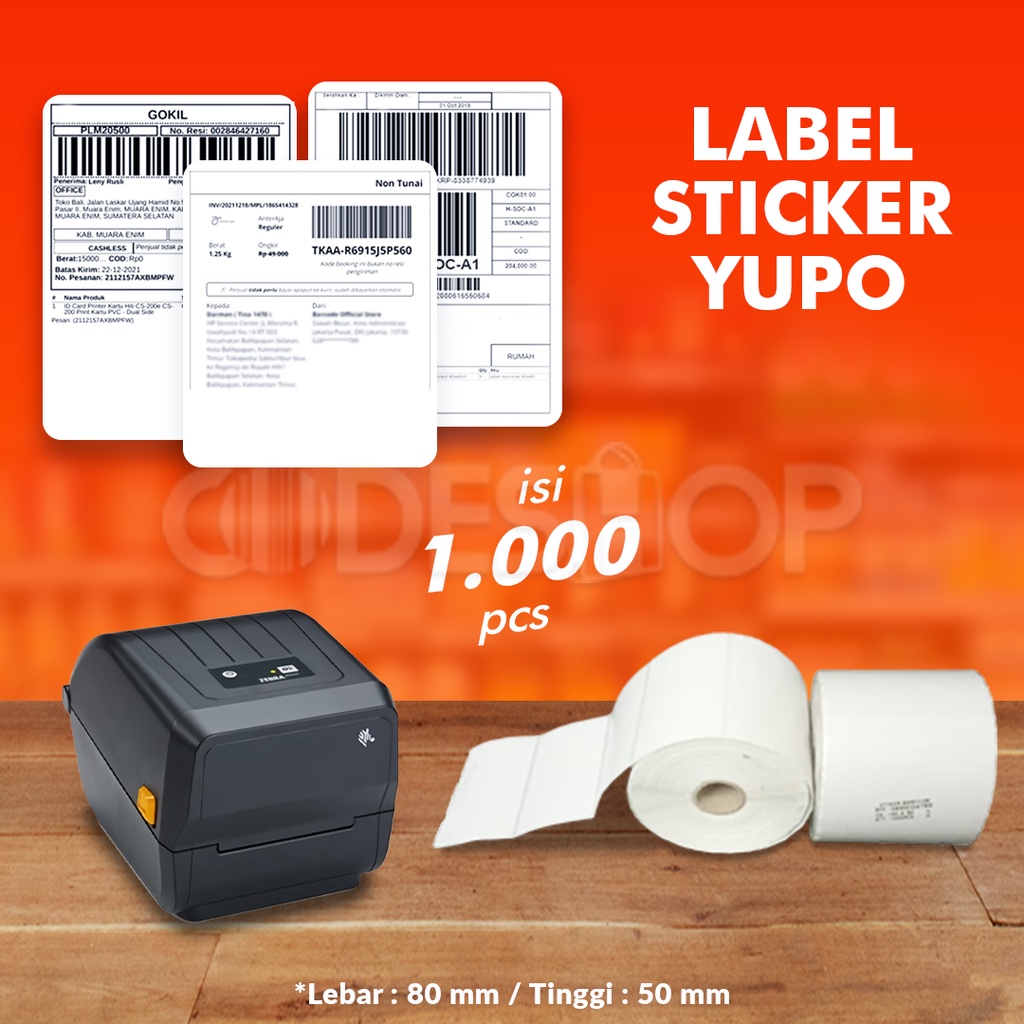 Label Yupo 80 x 50 mm Sticker 80x50mm 1 Line