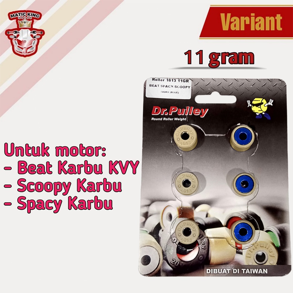 Roller beat scoopy spacy 110 karbu dr Pulley 8gr sd 12gr Tipe 1613