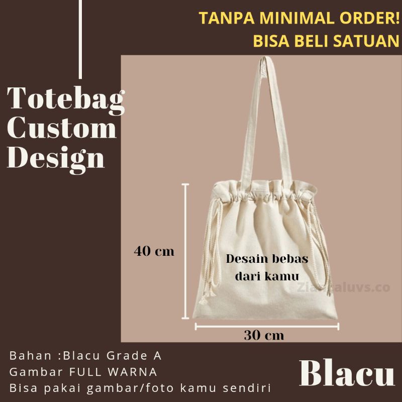 Totebag Custom Serut Blacu 30×40cm