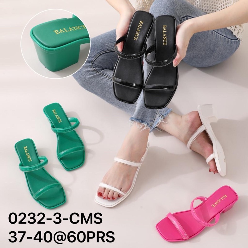 SANDAL SELOP WANITA HAK KOTAK IMPORT BALANCE 0232-3