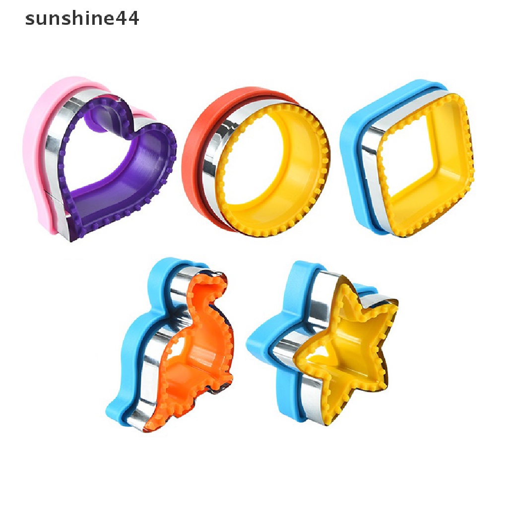 Sunshine 1Pc / 2Pcs Cetakan Pemotong Roti / Sandwich / Kue Kering Bahan Stainless Steel