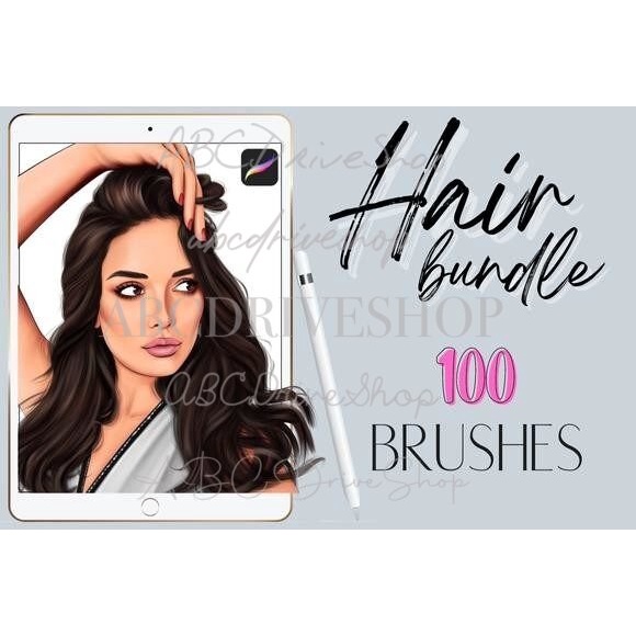 Procreate Brush - Hair Braids Curly Wavy Brushes