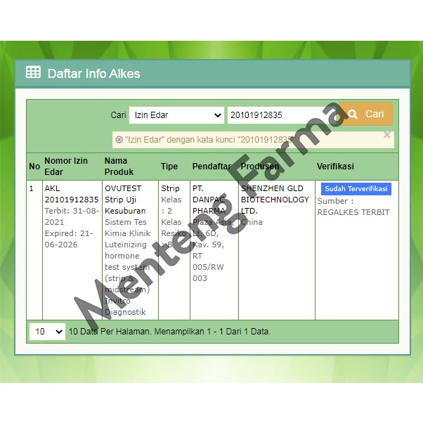 Ovutest Strip Alat Uji Masa Subur - Alat Test Kesuburan Sekali Pakai