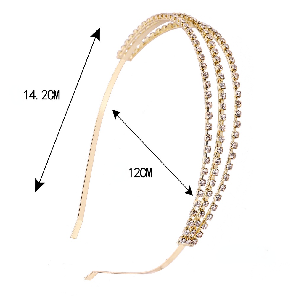 Bando Desain Hollow Hias Berlian Serbaguna Dengan 3 Lubang Untuk Wanita