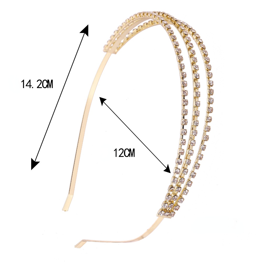 Bando Desain Hollow Hias Berlian Serbaguna Dengan 3 Lubang Untuk Wanita