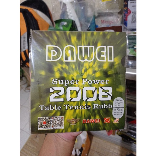 KARET TENIS MEJA DAWEI SUPER POWER 2008 ORIGINAL