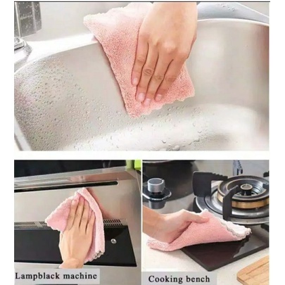 kain lap dapur anti minyak serap air lap piring serbaguna bahan microfiber