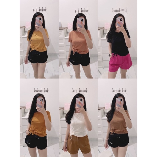 Atasan polos serut samping | croptop serut samping wanita | atasan fashion korean wanita | aquarius boutique89