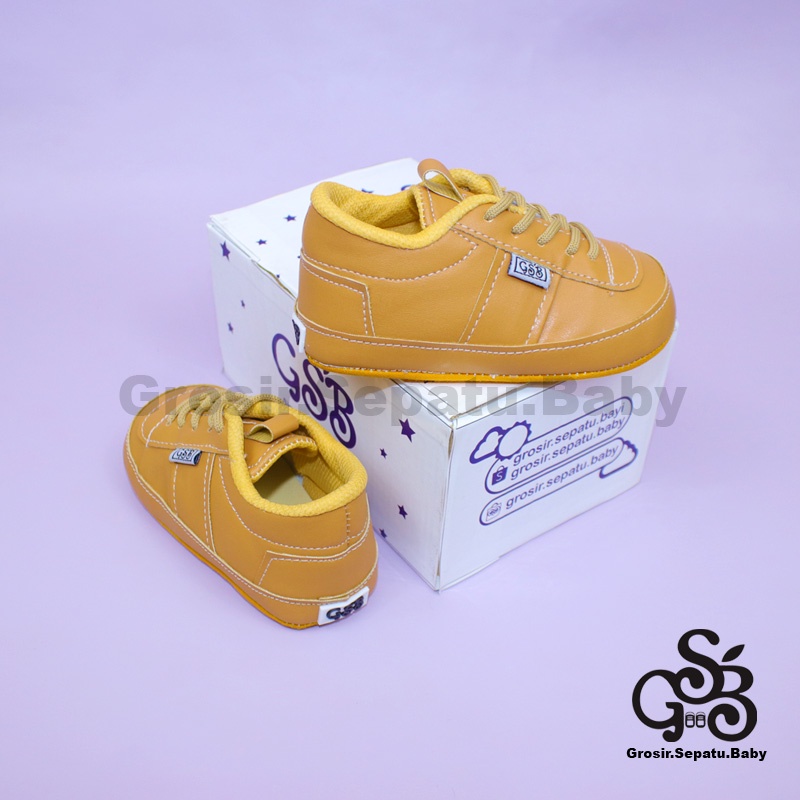 Prewalker - Sepatu Bayi - Baby Shoes | 2-12 bulan | casual MARGOM TAN polos ringan &amp; fleksibel