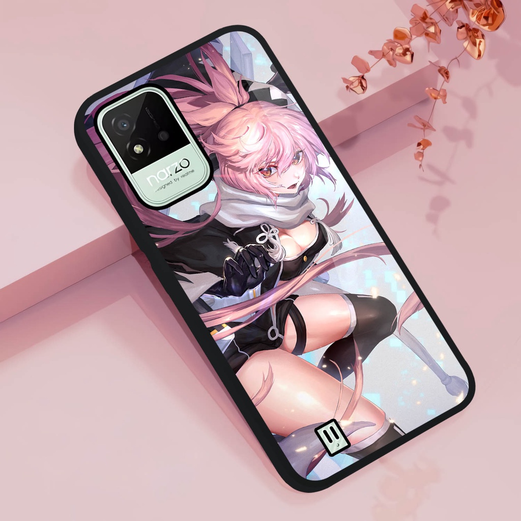 Case Kilau Glossy Realme Narzo 50i | Casing Narzo 50i | Pelindung Hp Smartphone Anime Girl katana