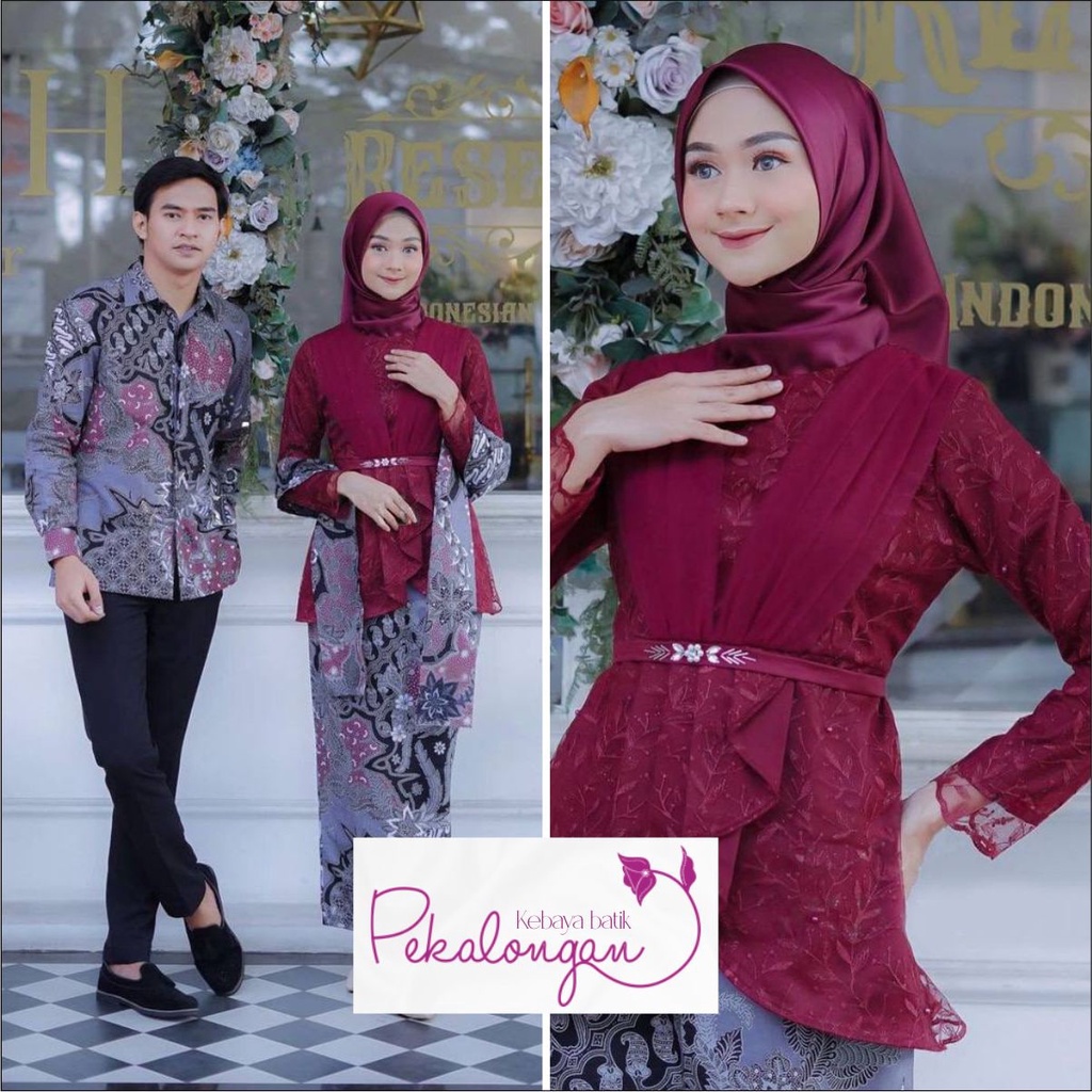 Kebaya Couple Modern Kebaya Wisuda Lamaran Baju Tunangan Batik Brukat Terbaru Baju Couple Kondangan 