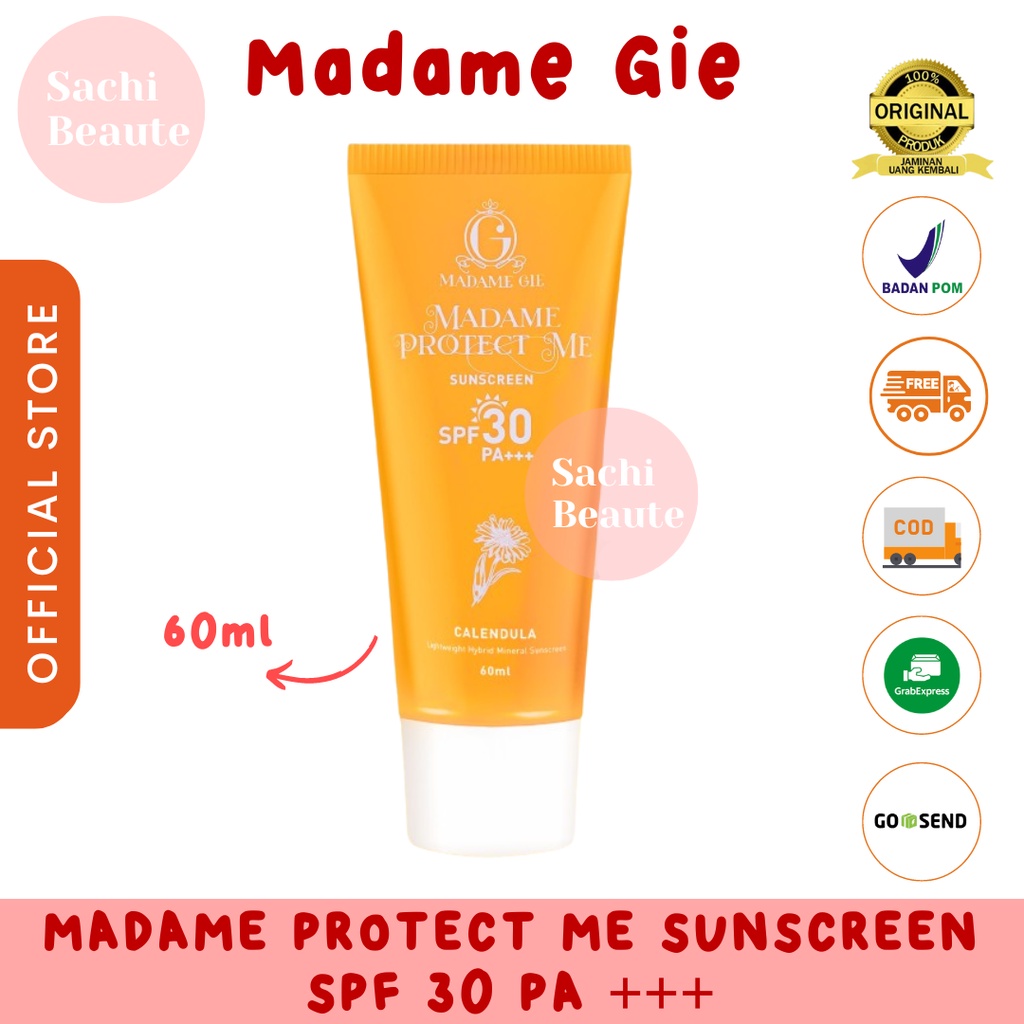 Madame Gie Madame Protect Me Sunscreen SPF 30 PA +++ With Calendula - Skincare Sunblock