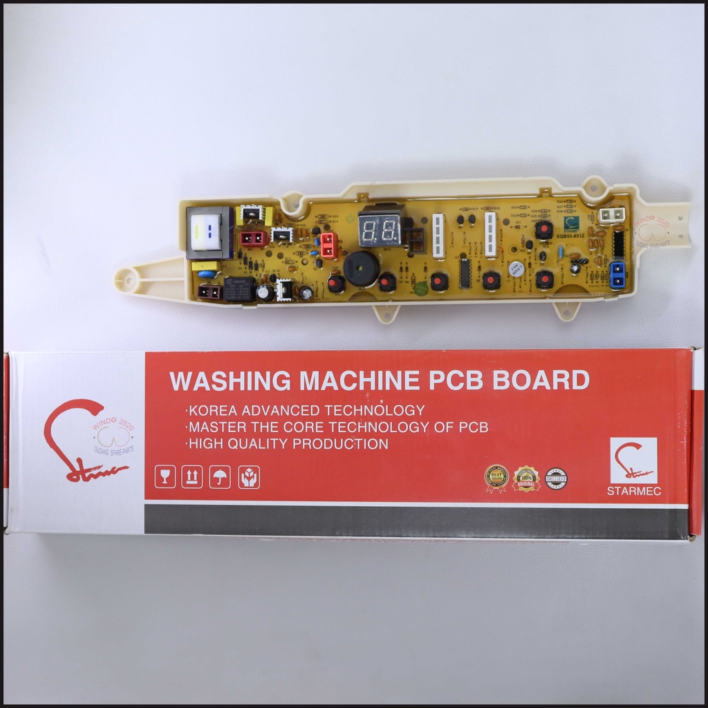 MODUL PCB XQB55-851Z MESIN CUCI SHARP ES-F950P-GY 1TABUNG 6 TOMBOL WINDO