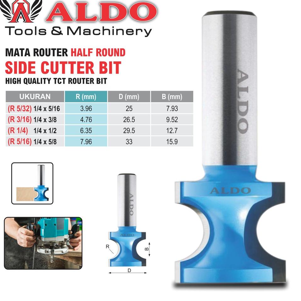 Jual Kejar Diskon Mata Router Half Round Side Cutter Bit | Shopee Indonesia