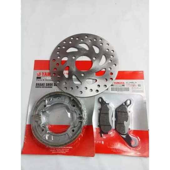 SEPAKET PIRINGAN CAKRAM DEPAN + KAMPAS REM DEPAN BELAKANG MIO J, SOUL GT 115, FINO Fi 115, MIO GT, XEON 115, X-RIDE 115