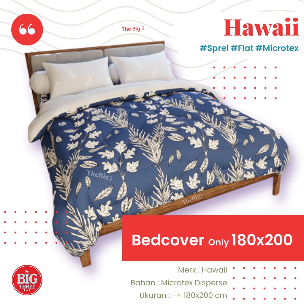 HAWAII Comforter / Bedcover saja 180x200 Adora Agnia Alda Copacabana Green Mosaic Sea Nola Palma Spade Club Kaluna Kielo Hugo Heidi  - King Queen 180 160 BC