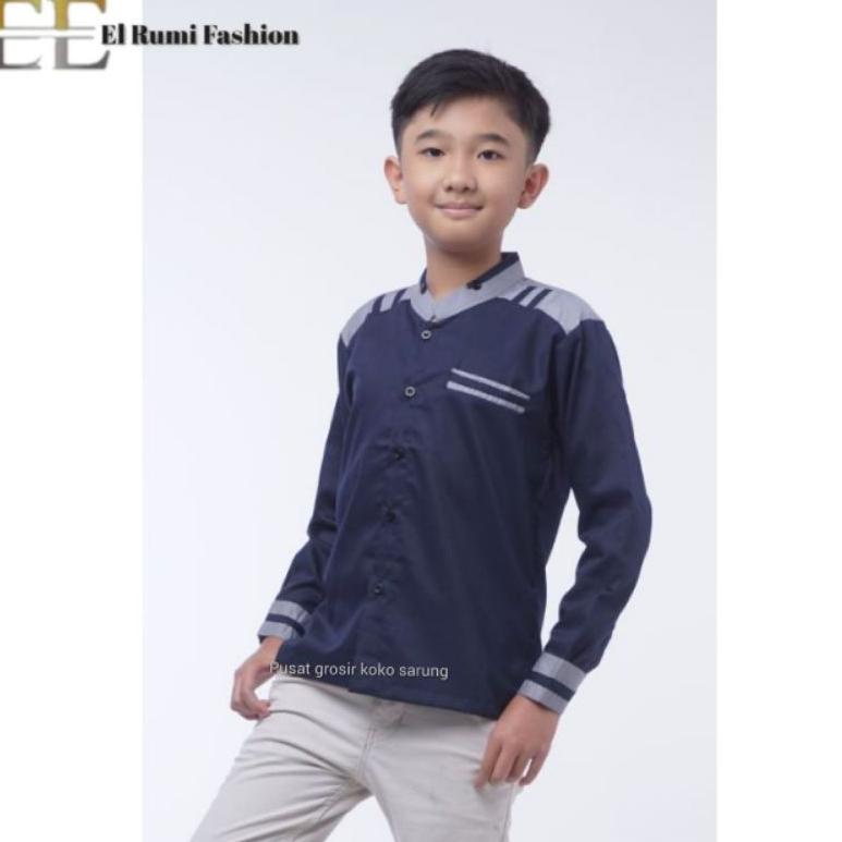 {ABR.18Oc22ғ} -Baju Koko Anak TK-SD Usia 8-14 Tahun Koko Elrumi Koko lengan Panjang Keren Dan Recomm
