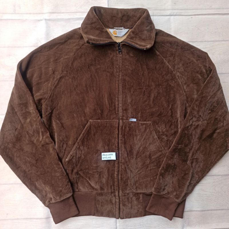 CARHARTT  VELOUR JACKET HOODIE 761 RUGGED OUTDOOR WEAR size L