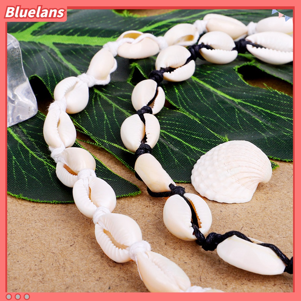 Kalung Choker Rajut Gaya Bohemian Aksen Kerang Laut Untuk Wanita