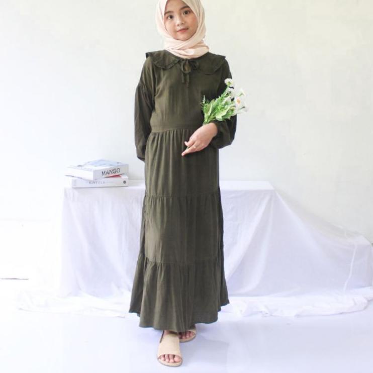 Best Seller Midi Dress Anak Perempuan Usia 9 - 12 tahun / Gamis anak tanggung / baju muslim anak ter