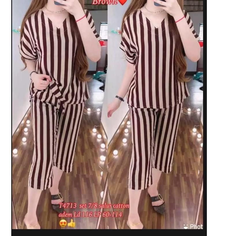 SETELAN ANDIN MOTIF SALUR / BAJU SETELAN DEWASA WANITA / SETELAN ANDIN KEKINIAN TERBARU 2022