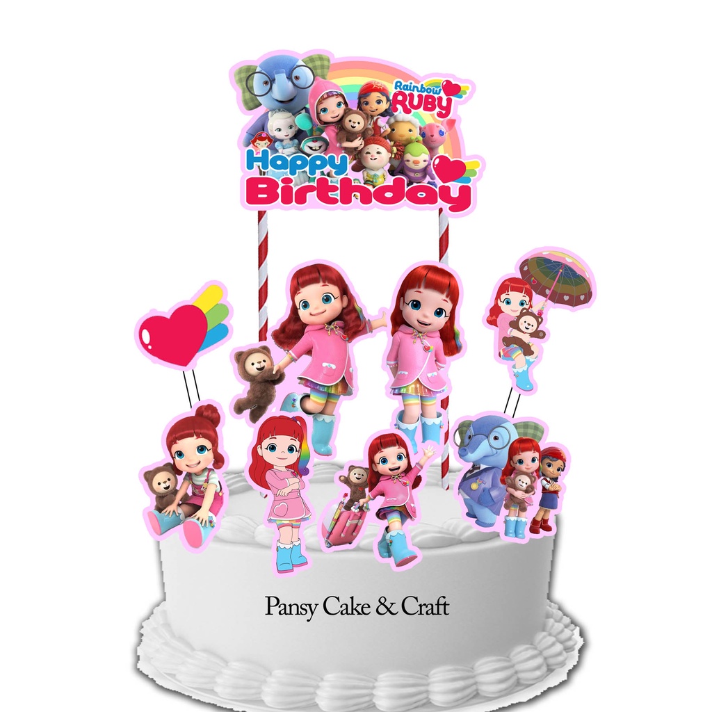 Cake topper Rainbow Ruby Big EKONOMIS