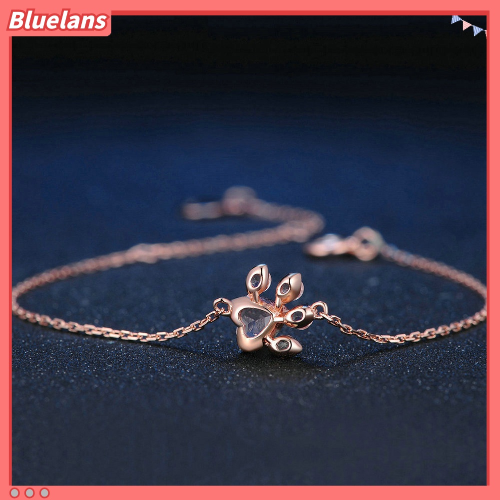 Gelang Rantai Berlian Imitasi Bentuk Cakar Anjing Dan Kucing Untuk Wanita