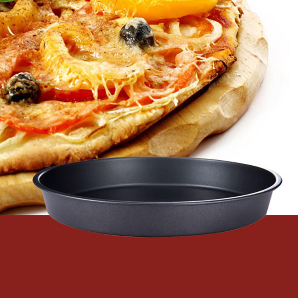 1pcs Carbon steel Loyang Pizza Anti Lengket Bakeware Tray Baking Plate Nampan Oven Bulat