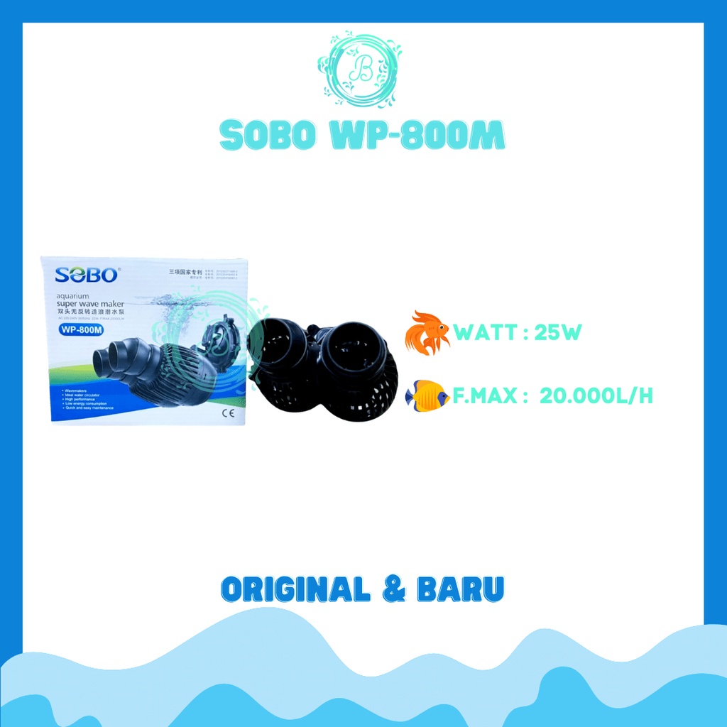 Sobo WP-800M Aquarium Super Wave Maker Mesin Pembuat Ombak Kolam