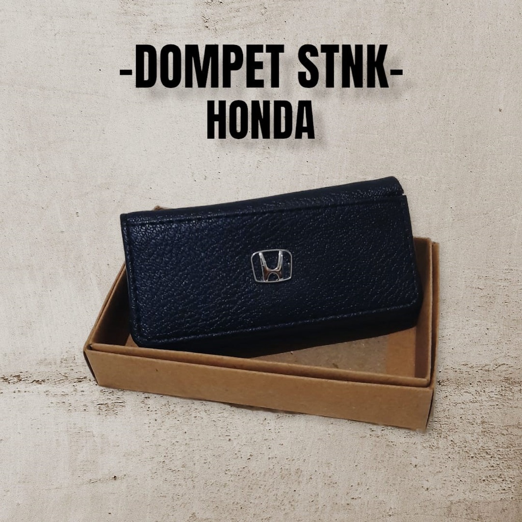 COD/ MEGA DIJAMIN PALING LARIS Dompet STNK Dompet Tempat Gantungan Kunci Mobil Motor HONDA Hitam Black