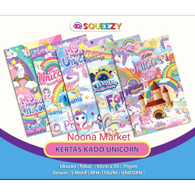 

Kertas Kado Unicorn / 5 Lembar / Kertas Kado Ultah / Kertas Kado HVS