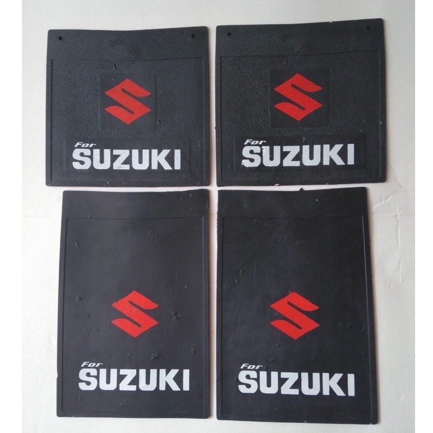 Aneka Karpet Lumpur Roda Mobil Suzuki tulisan Suzuki dan Futura posisi Depan atau Belakang kiri kanan bahan karet mudguard