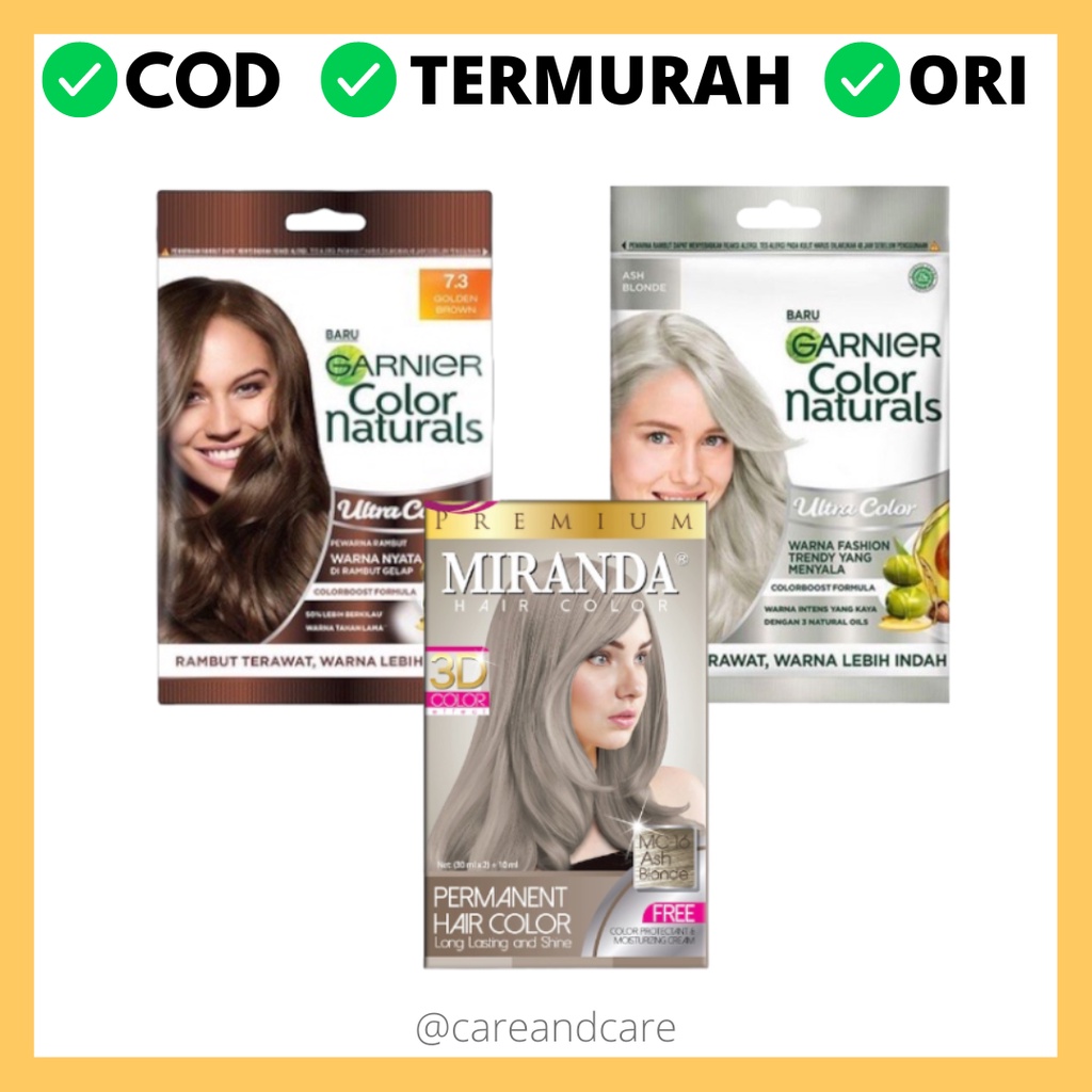 READY GARNIER HAIR COLOR NATURALS ULTRA CLOLOUR 20GR GOLDEN BROWN ASH BLONDE / 20mL SACHET