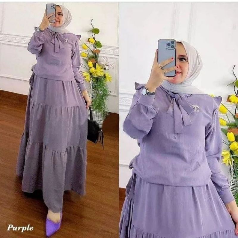 Fashion MUSLIM, baju wanita, baju stelan wanita, setelan, stelan, Baju stelan, fashion wanita, one set. Ruby Set