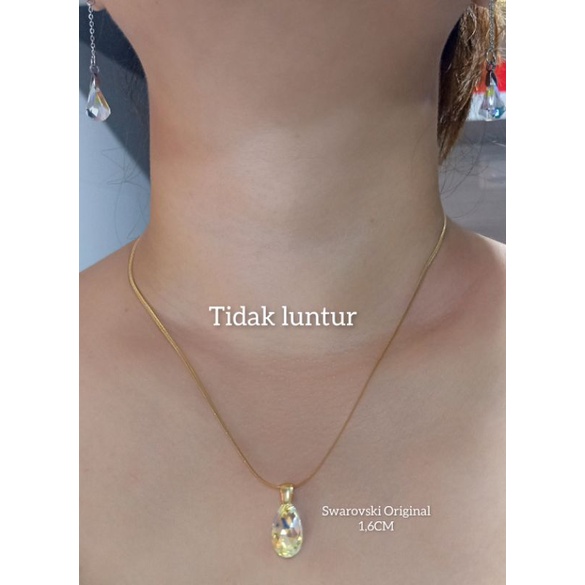 Kalung+Liontin Swarovski Original Tidak Luntur