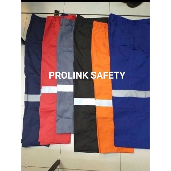 CELANA SAFETY 6 WARNA PREMIUM BAHAN DRILL TEBAL ADEM SCOTLIGT BESAR 5CM