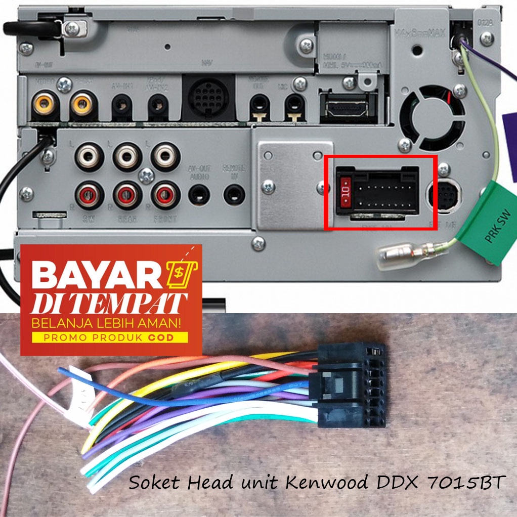 Kabel Soket Head Unit Kenwood untuk Pasang HU Kenwood DDX7015BT DDX 7015BT DDX7015 BT