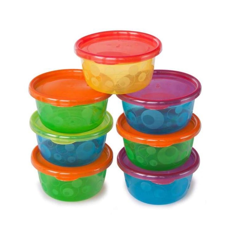 TOMY Take Toss Toddler Bowls with Lids 8oz 6 pack Colors May Vary The First Years Mangkok Penyimpanan Makanan Serbaguna