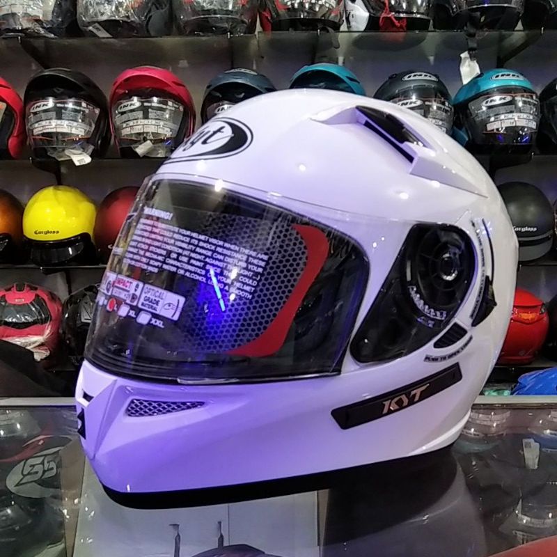 Helm kyt k2 rider solid white putih k2 ridrer kyt dobel visor