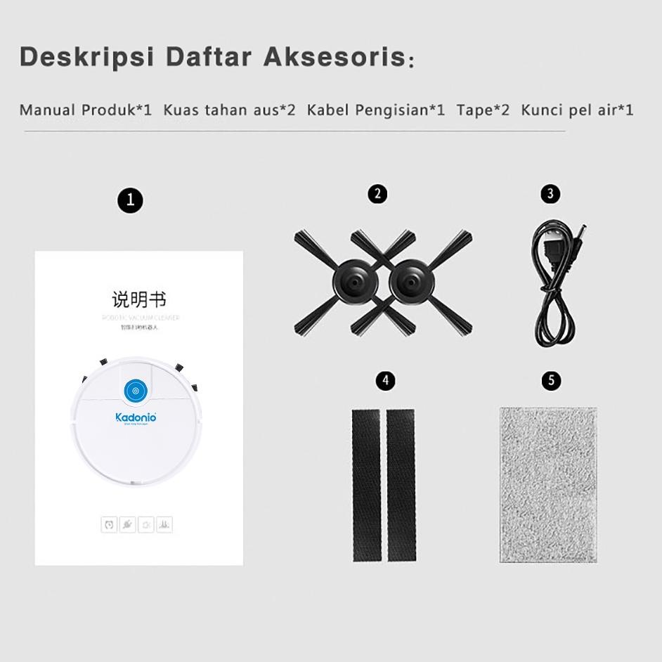 Stok Terbaru KADONIO Vacuum Cleaner Penyedot Debu Rumah Otomatis Kapasitas Besar Sapu Hisap Dan Gese