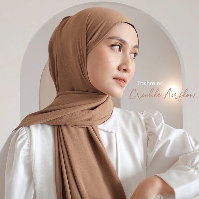Aira Pashmina Crinkle Airflow Premium Pashmina Airflow Premium Size Standart 175×75cm by Muyasa Hija