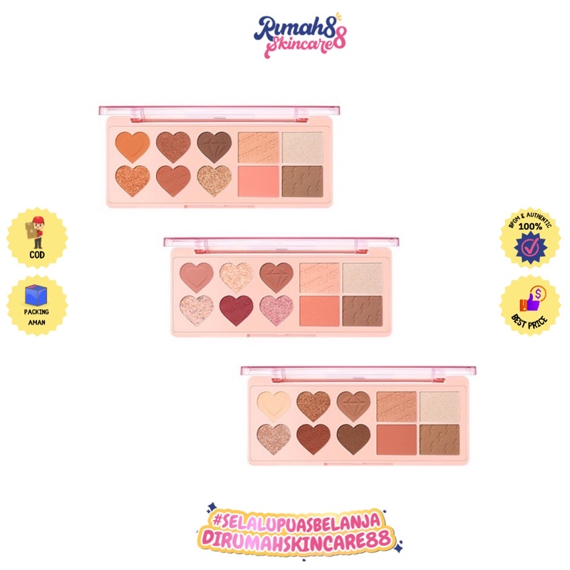 PINKFLASH #OhMyLove Multiple Face Palette Eyeshadow &amp; Blush &amp; Highlighter &amp; Contour 4 in 1 Pink Flash Eye Shadow Pink Flash