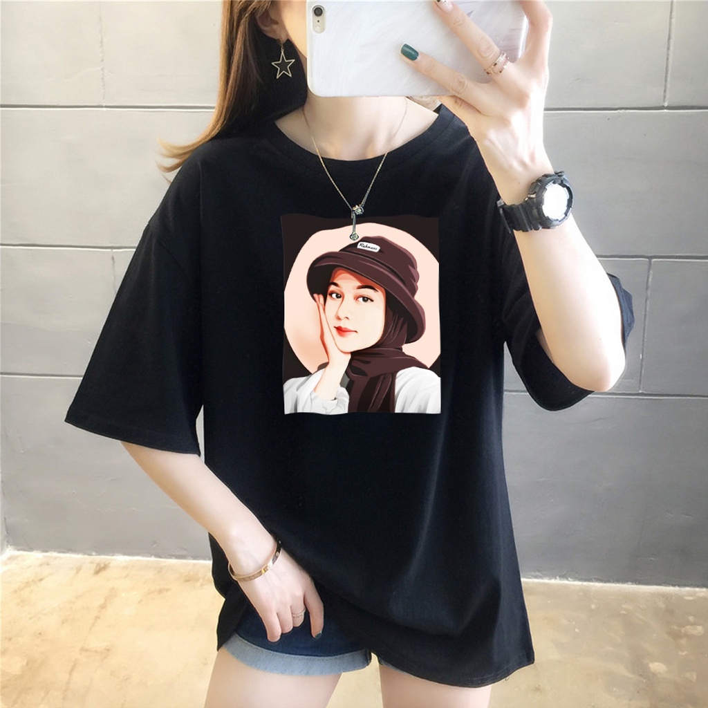 ASY Kaos Katun Wanita Lengan Panjang 3/4 - Hijab Colaboration