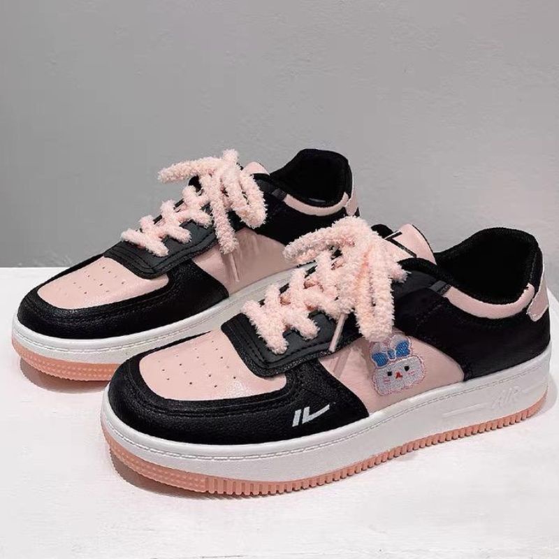 RYX - Neon Pink Sepatu Sneakers Tali Wanita Fashion Casual / Olahraga - Ori Import