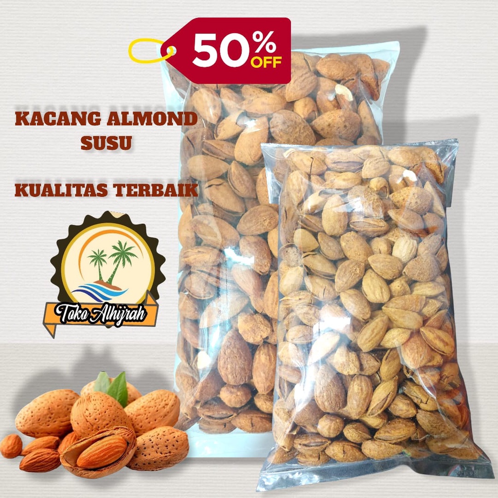 Kacang almond susu gurih dan renyah 1 kg  (panggang/roasted)