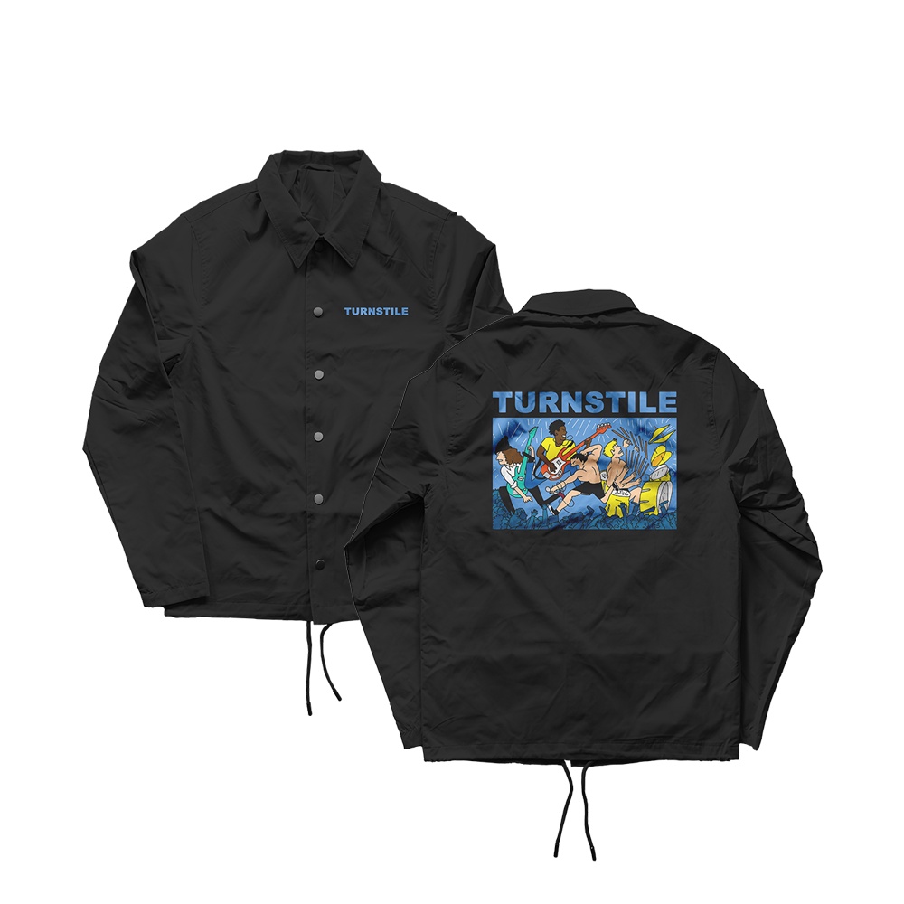 WINDBREAKER COACH JACKET BAND TURNSTILE | JAKET PRIA WANITA BAHAN PARASUT WATERPROOF ANTI AIR