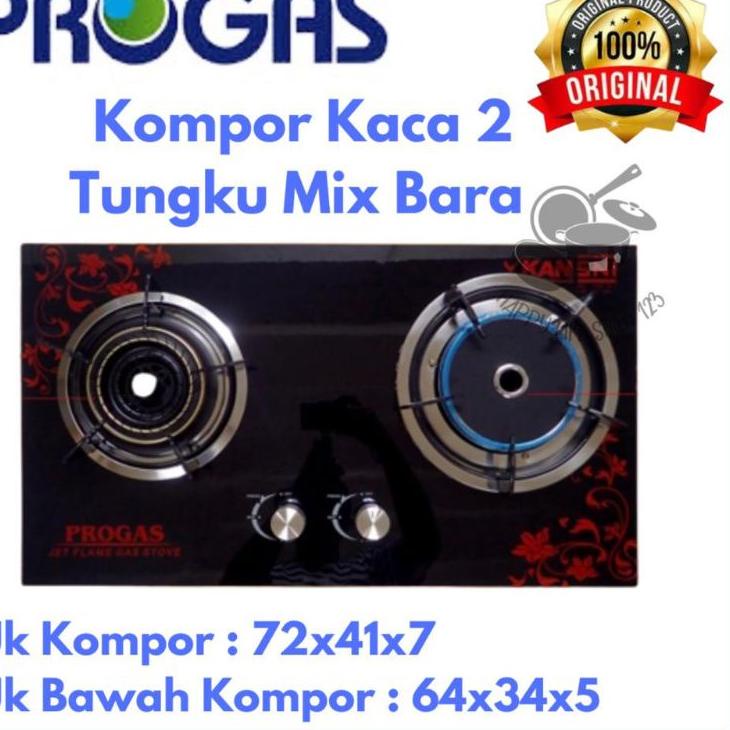 Toko Spesial--Kompor Tanam PROGAS 2 Tungku MIX BARA/Kompor Tanam PROGAS 2 Tungku GAS GAS SNI