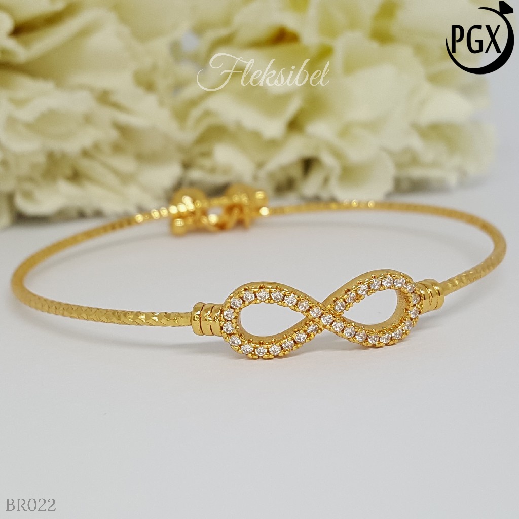 PGX Gelang Bangle Fleksibel Perhiasan Xuping Lapis Emas - BR022